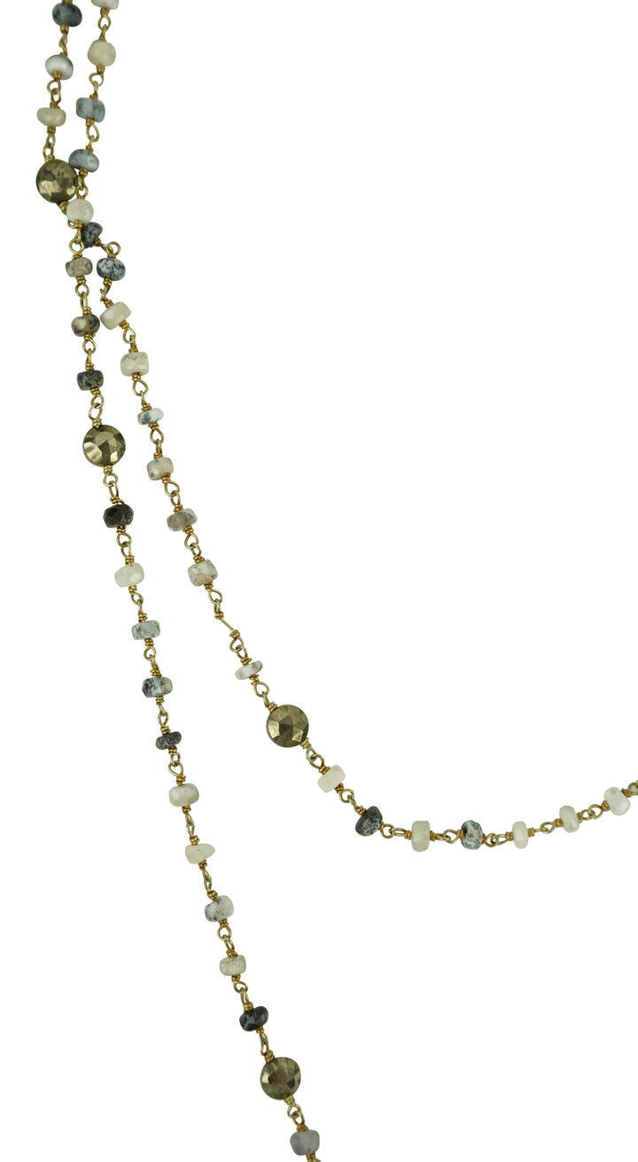 Ela Rae Diana Satellite Necklace in Dendrite Opal/Pyrite - Discounts on Ela Rae at UAL