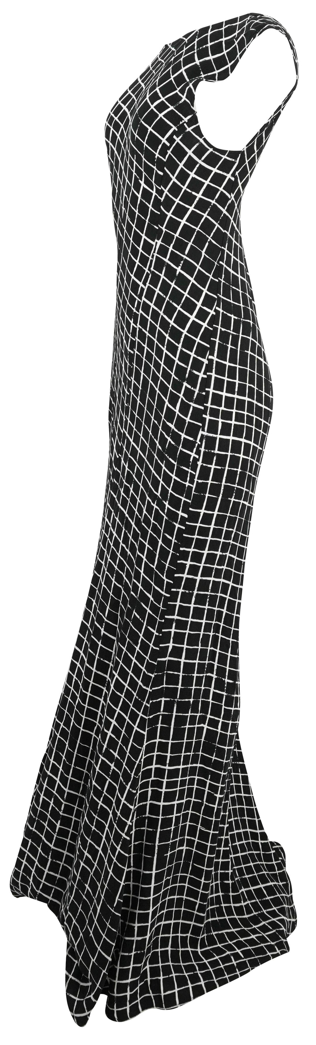 Dries Van Noten Checked Woven Dress in Black/White - Discounts on Dries Van Noten at UAL