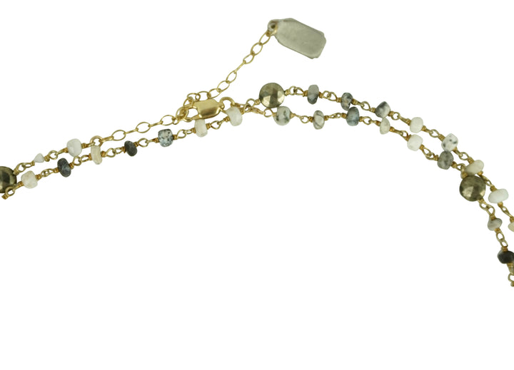 Ela Rae Diana Satellite Necklace in Dendrite Opal/Pyrite - Discounts on Ela Rae at UAL