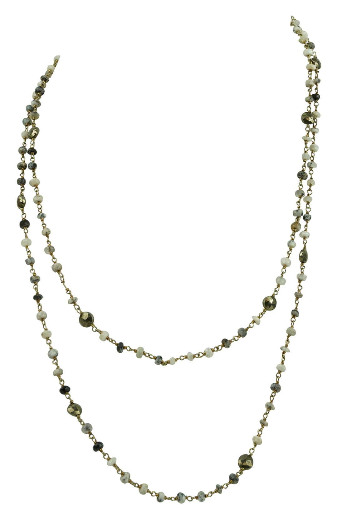 Ela Rae Diana Satellite Necklace in Dendrite Opal/Pyrite - Discounts on Ela Rae at UAL