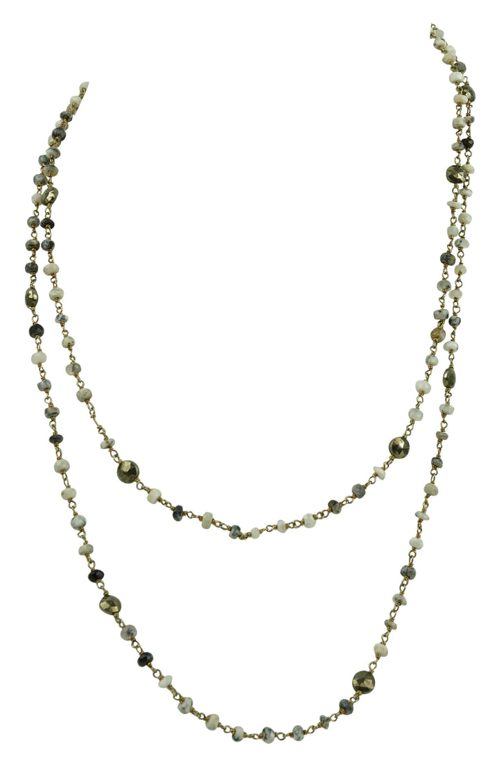 Ela Rae Diana Satellite Necklace in Dendrite Opal/Pyrite - Discounts on Ela Rae at UAL