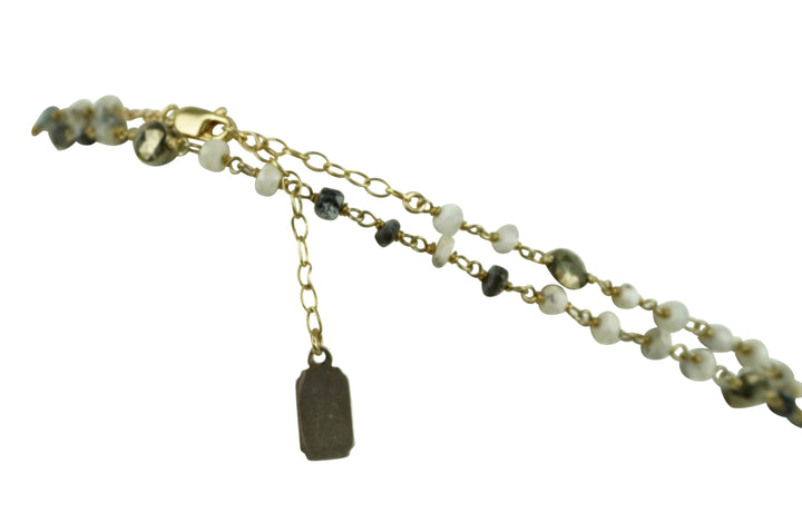 Ela Rae Diana Satellite Necklace in Dendrite Opal/Pyrite - Discounts on Ela Rae at UAL