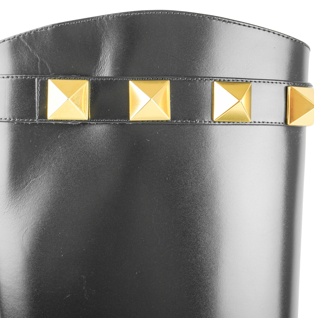 Valentino Rock Stud Boots in Black/Gold - Discounts on Valentino at UAL