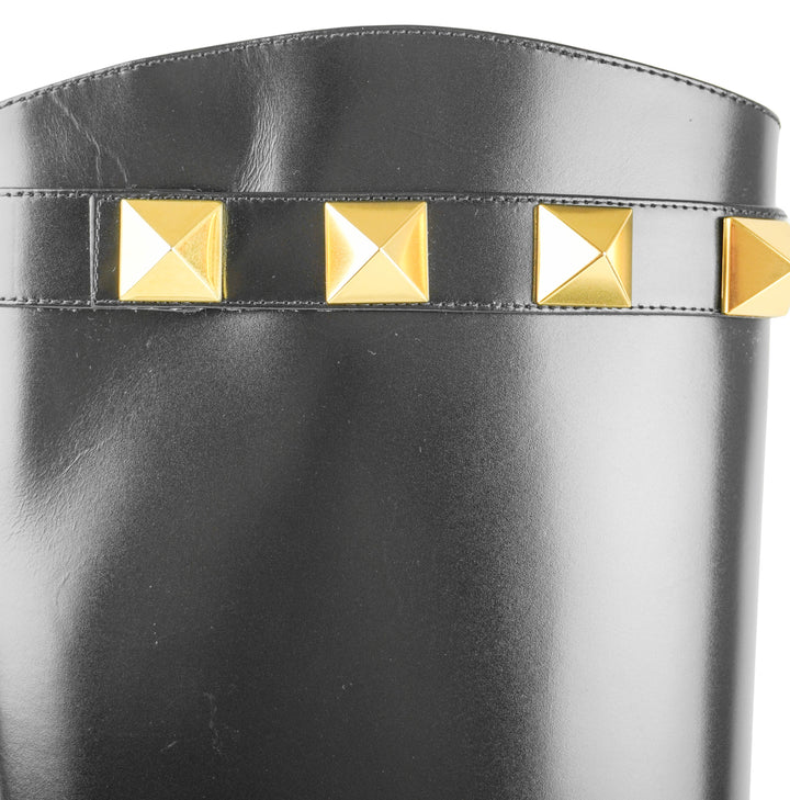 Valentino Rock Stud Boots in Black/Gold - Discounts on Valentino at UAL