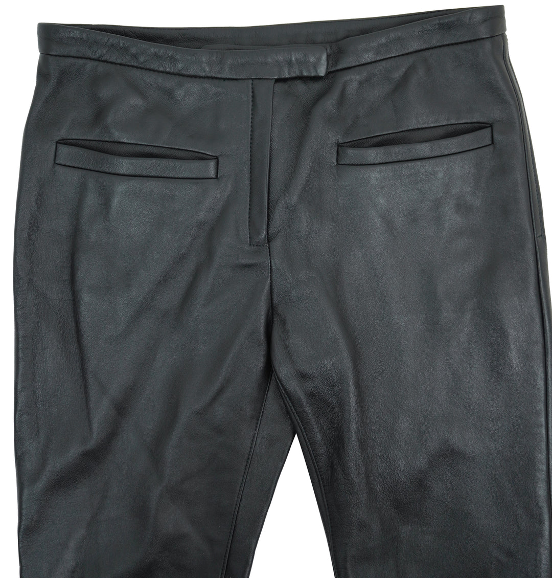 Courrèges Tailored Tube Vintage Leather Pants in Black - Discounts on Courrèges at UAL