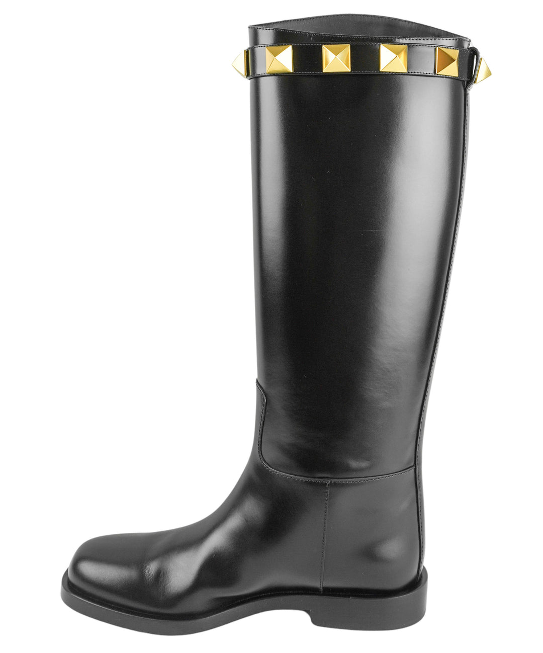 Valentino Rock Stud Boots in Black/Gold - Discounts on Valentino at UAL