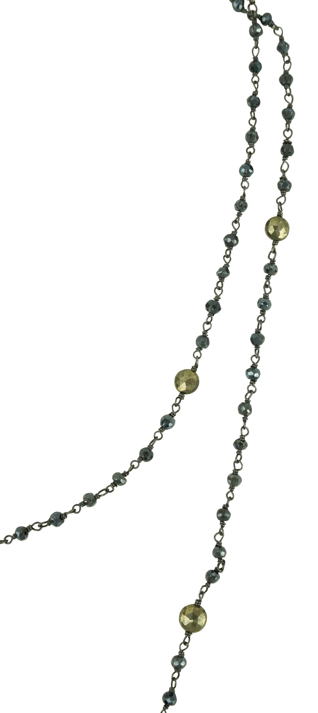 Ela Rae Diana Satellite Necklace in Mystic Black Spinel/Pyrite - Discounts on Ela Rae at UAL