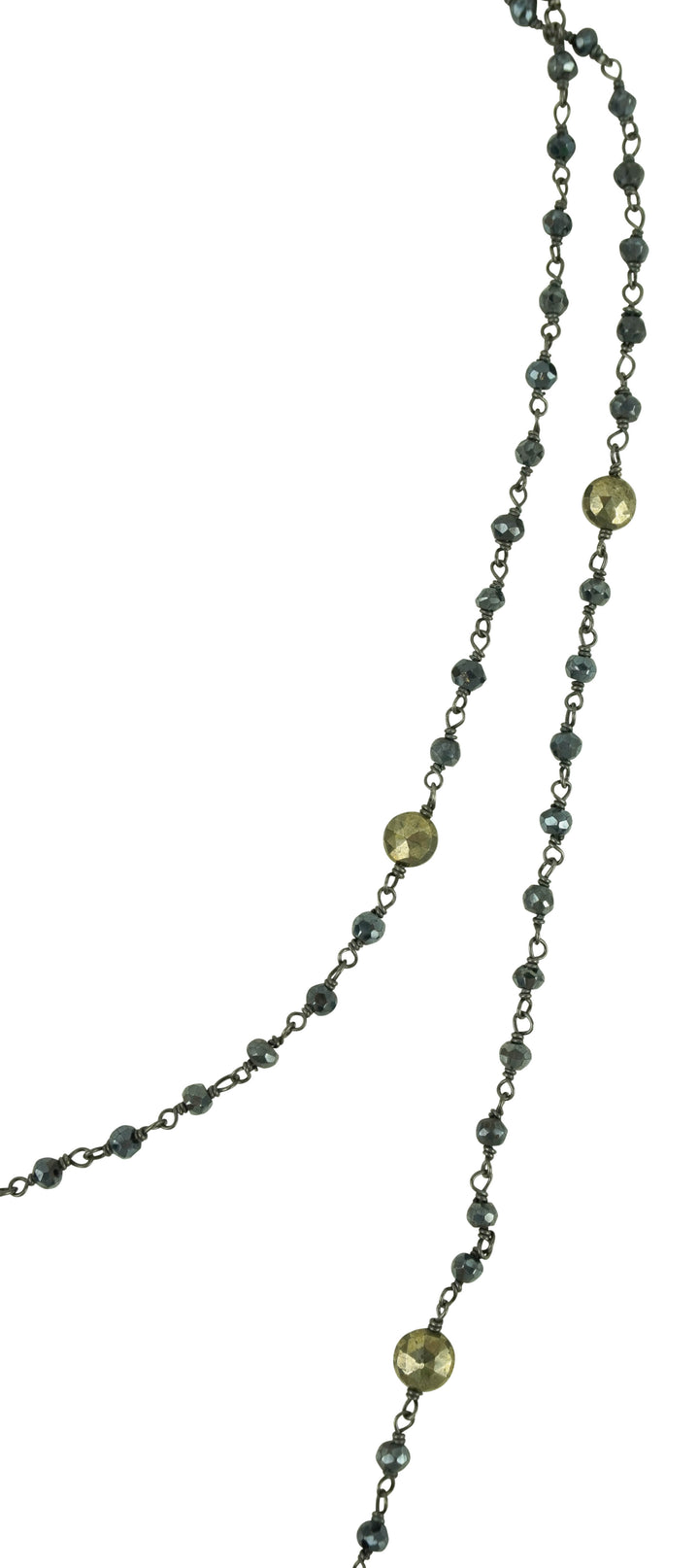 Ela Rae Diana Satellite Necklace in Mystic Black Spinel/Pyrite - Discounts on Ela Rae at UAL