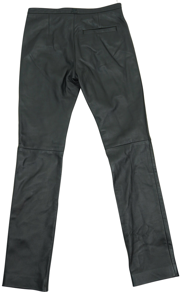 Courrèges Tailored Tube Vintage Leather Pants in Black - Discounts on Courrèges at UAL