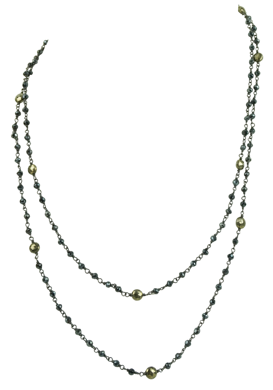 Ela Rae Diana Satellite Necklace in Mystic Black Spinel/Pyrite - Discounts on Ela Rae at UAL