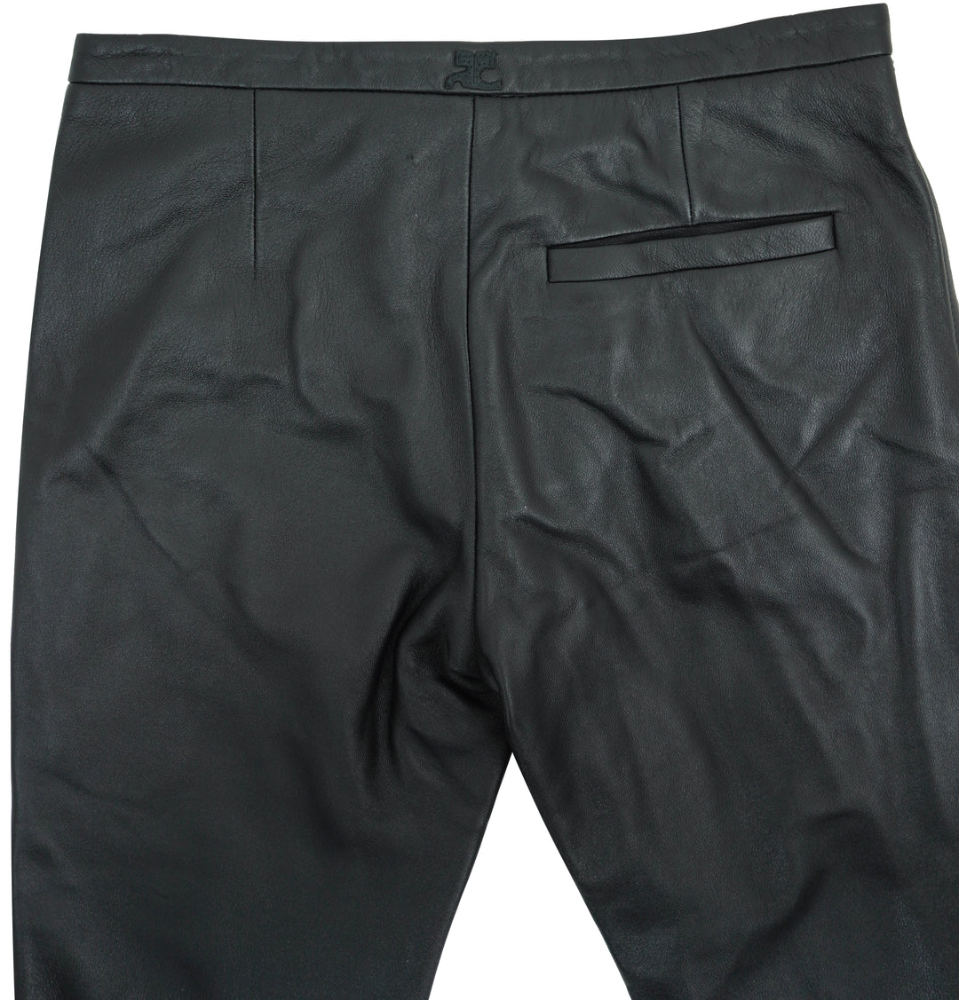 Courrèges Tailored Tube Vintage Leather Pants in Black - Discounts on Courrèges at UAL