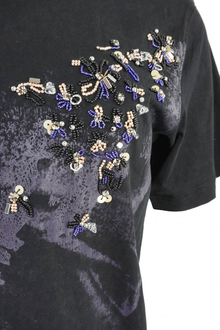 3.1 Phillip Lim Lace Impressions Tee in Black Multi - Discounts on Phillip Lim at UAL