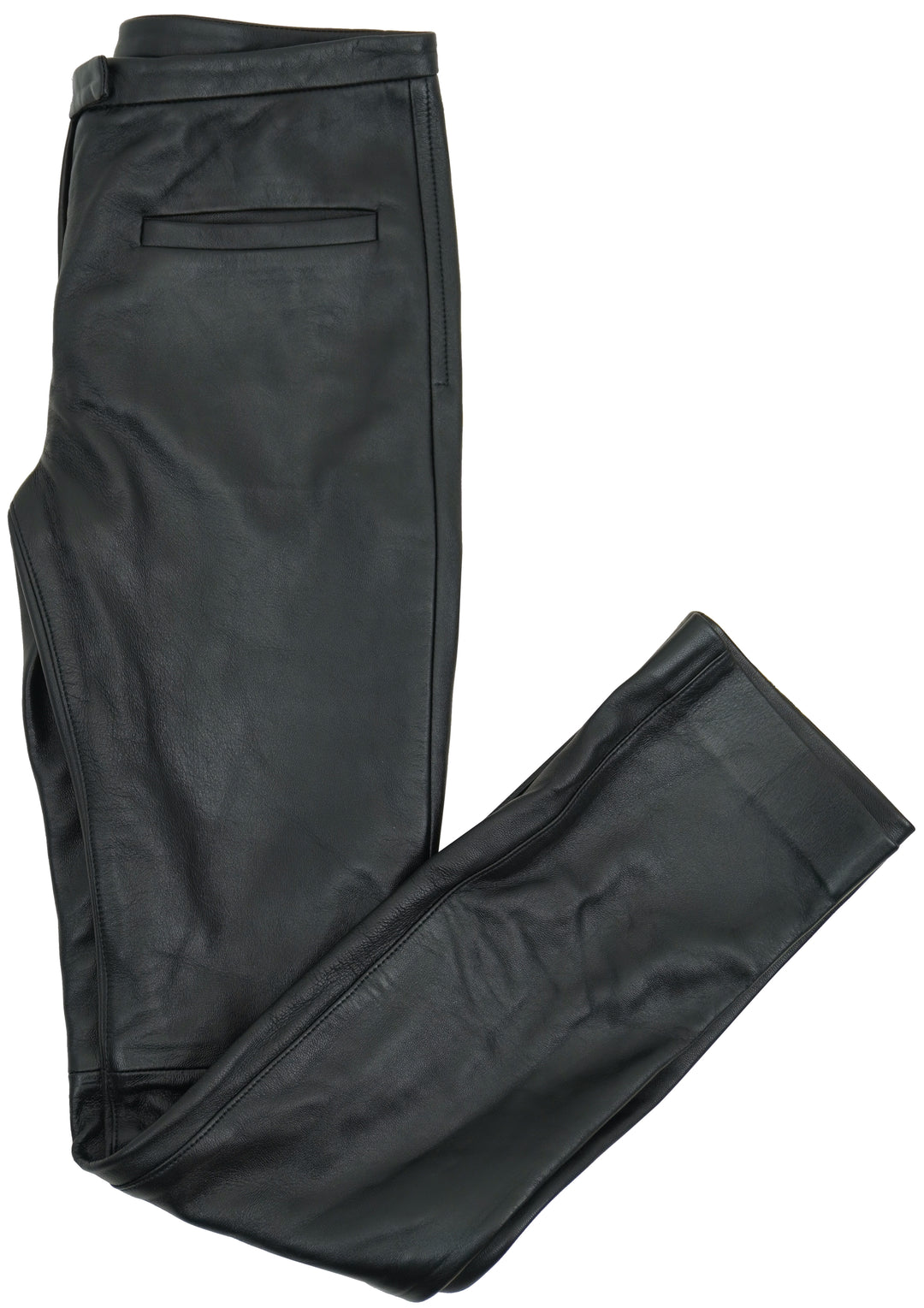 Courrèges Tailored Tube Vintage Leather Pants in Black - Discounts on Courrèges at UAL