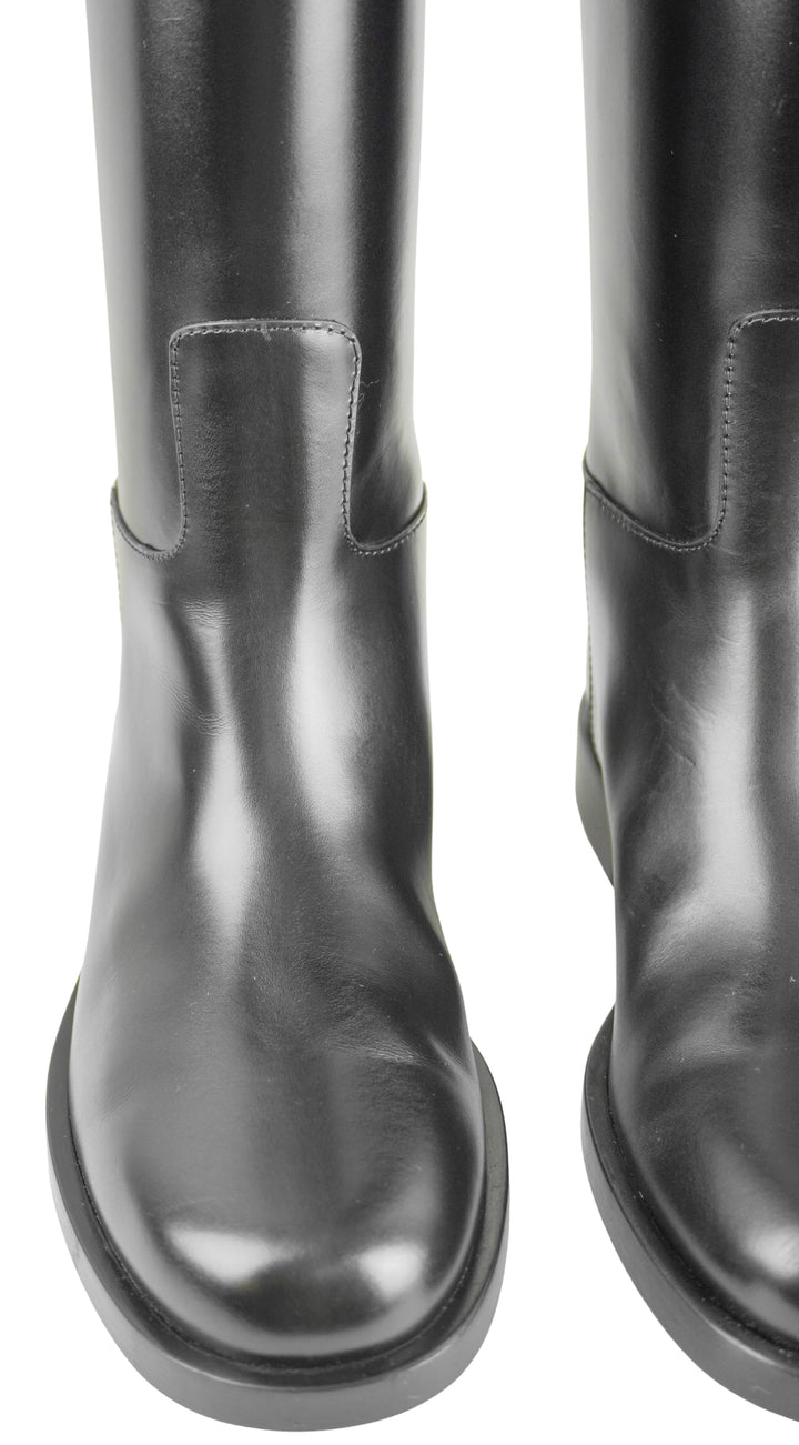 Valentino Rock Stud Boots in Black/Gold - Discounts on Valentino at UAL