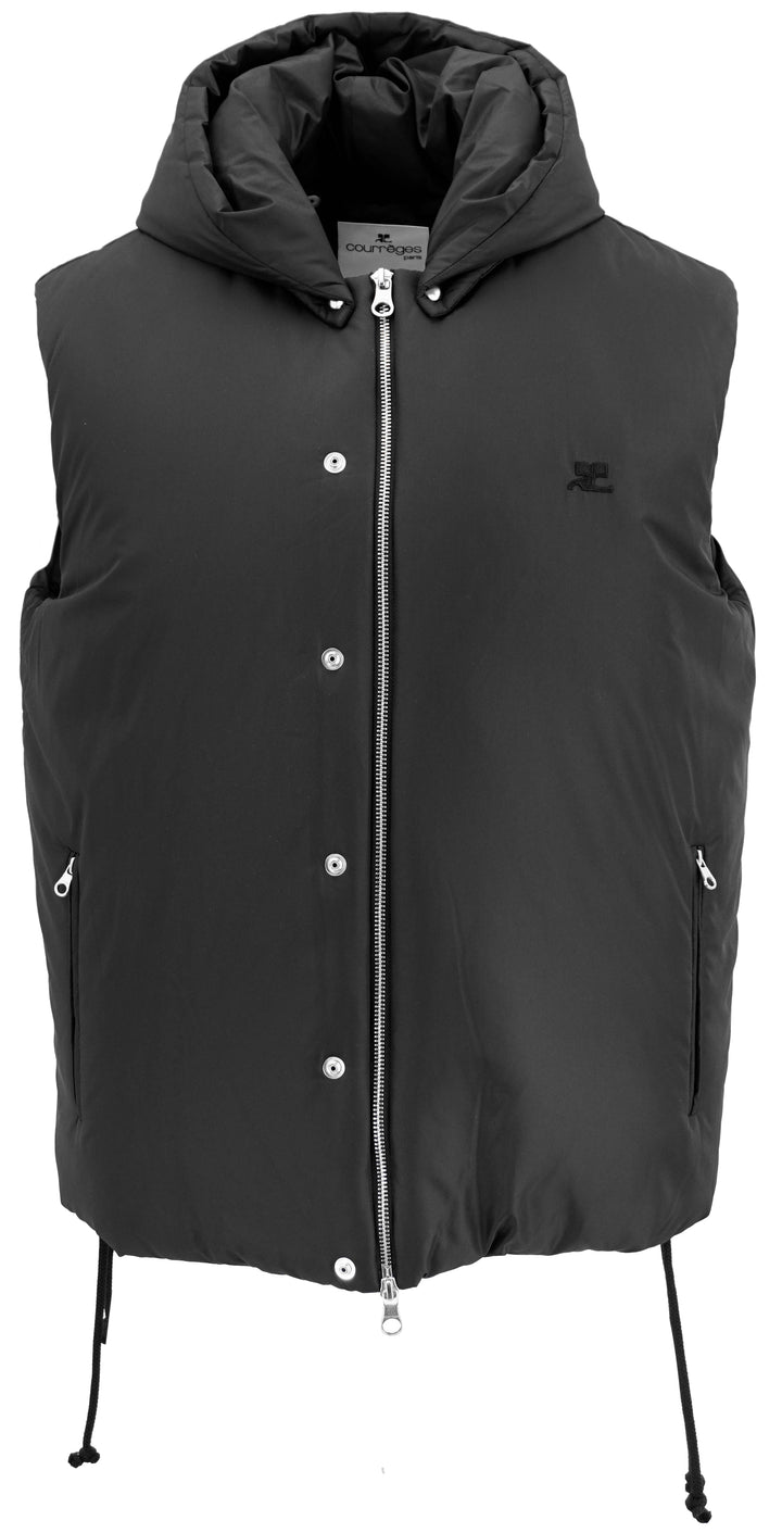 Courrèges Puffer Vest in Black - Discounts on Courrèges at UAL