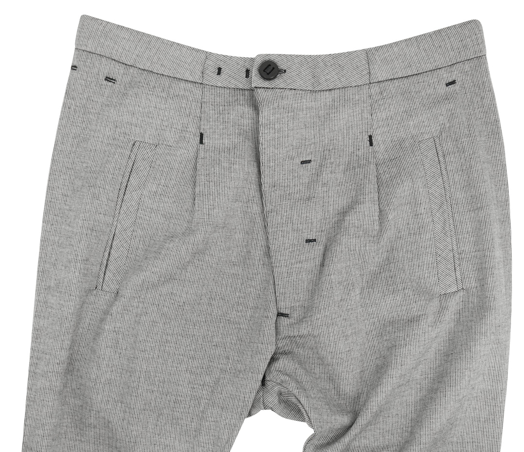 Boris Bidjan Saberi Striped Trousers in Black/White - Discounts on Boris Bidjan Saberi at UAL