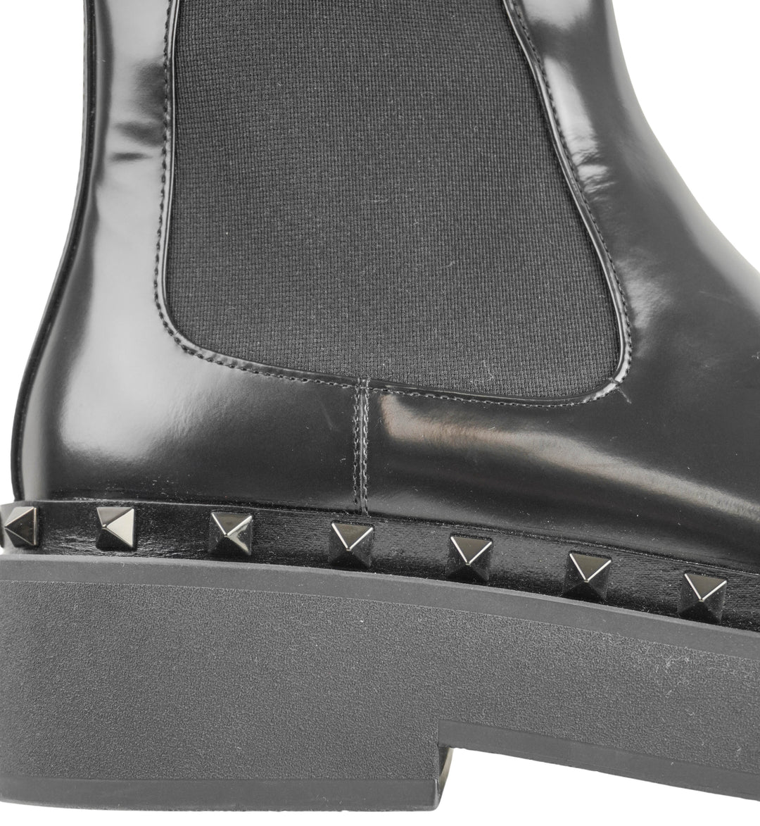 Valentino Beatle Boots with Mini Rock Studs in Black - Discounts on Valentino at UAL