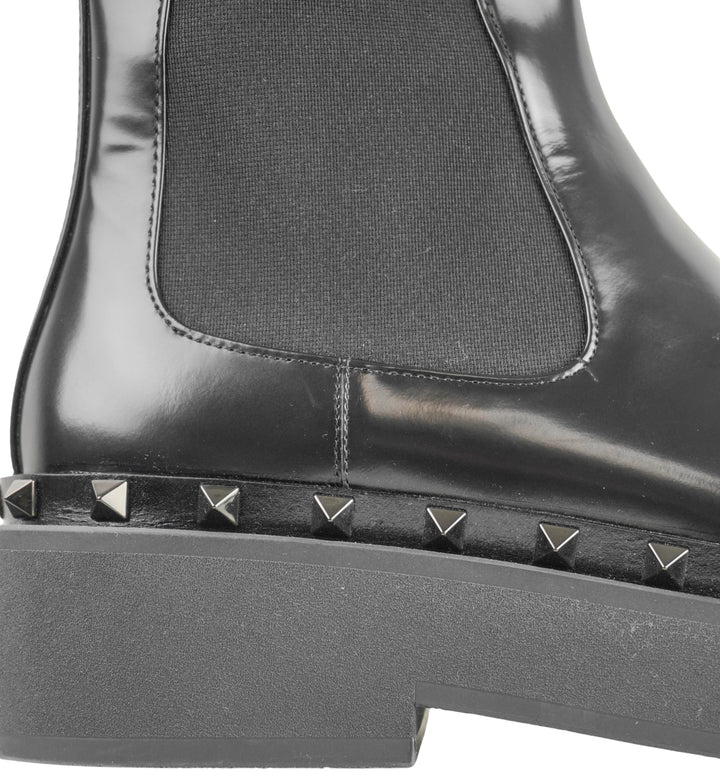 Valentino Beatle Boots with Mini Rock Studs in Black - Discounts on Valentino at UAL