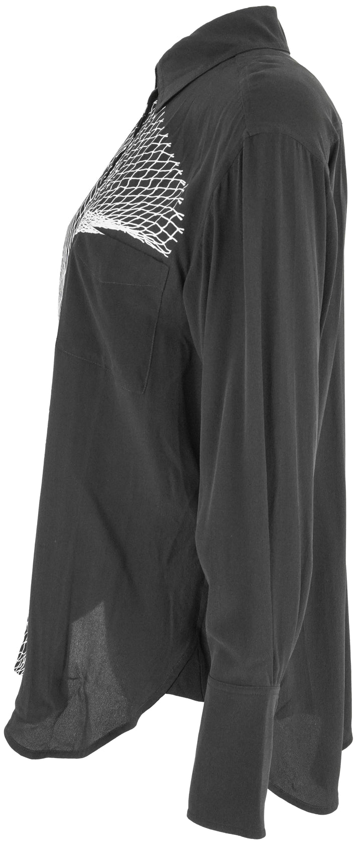 Victoria Beckham Long Sleeve Pyjama Shirt in Black - Discounts on Victoria Beckham at UAL