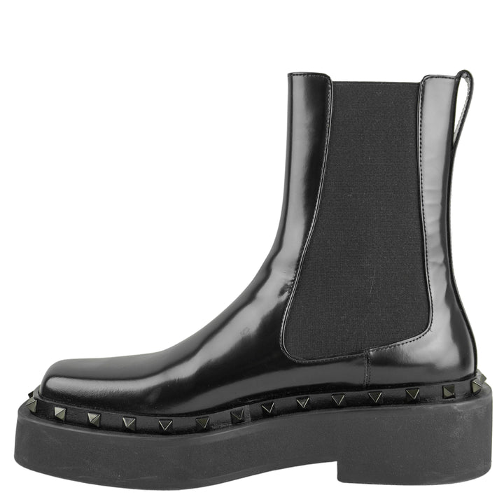 Valentino Beatle Boots with Mini Rock Studs in Black - Discounts on Valentino at UAL