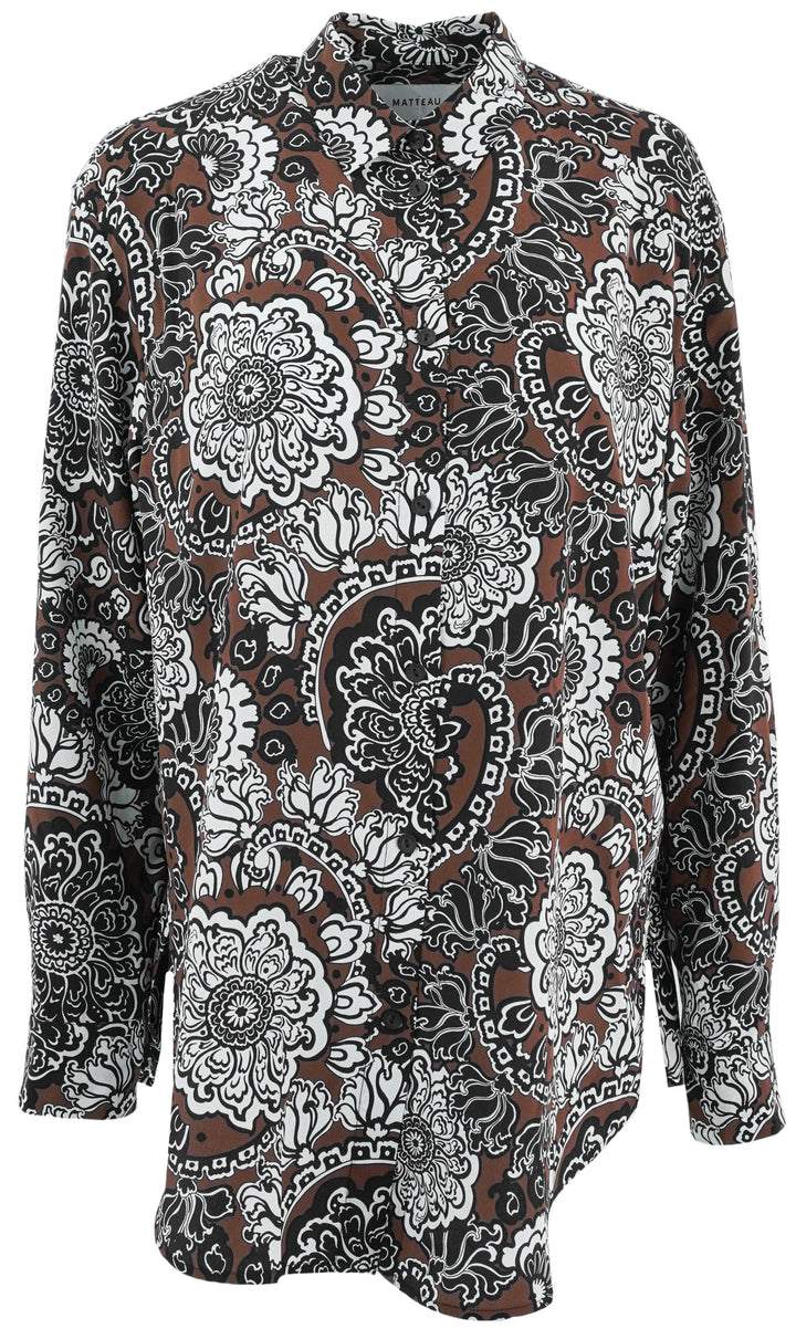 Matteau Floral Shirt in Brown - Discounts on Matteau at UAL