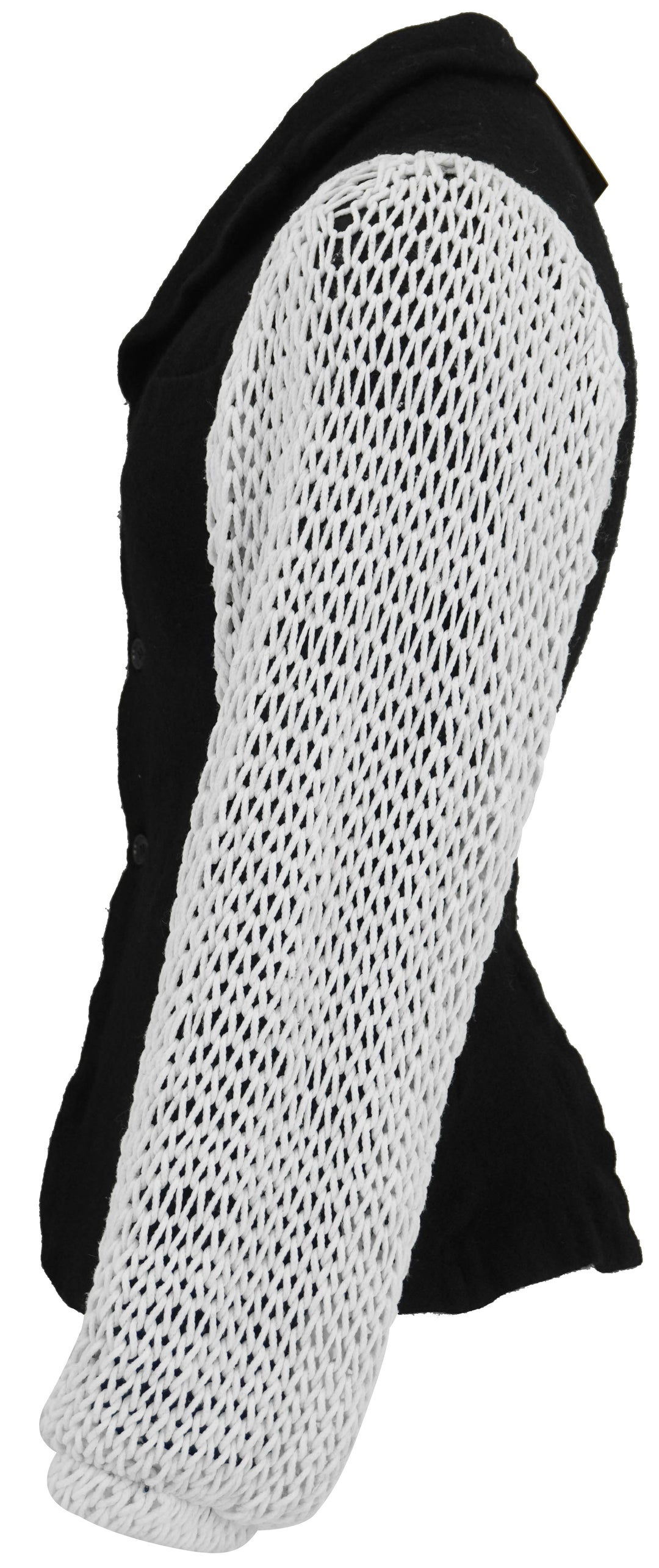 Comme des Garçons Knite Sleeve Blazer in Black and White - Discounts on COMME des GARÇONS at UAL