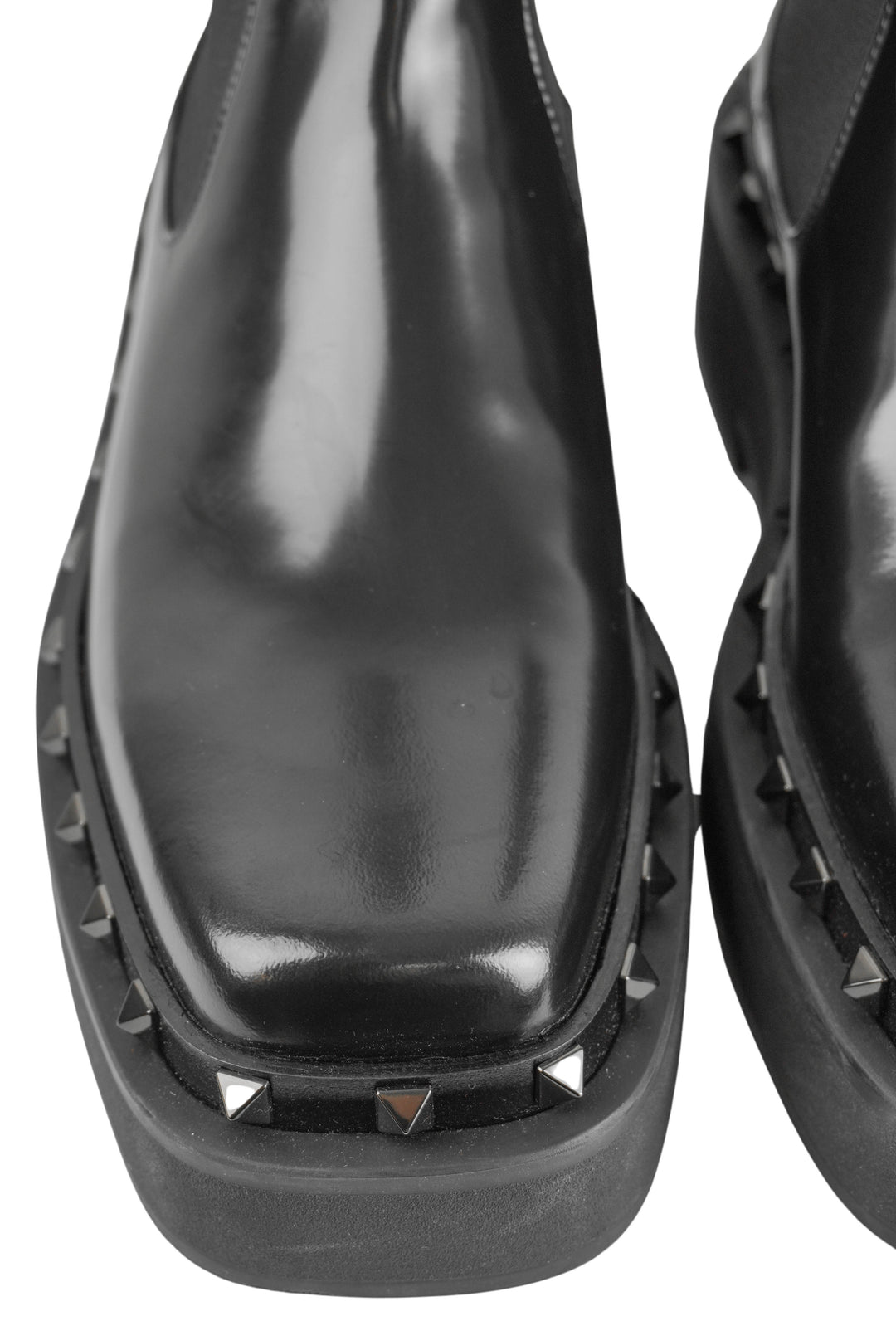 Valentino Beatle Boots with Mini Rock Studs in Black - Discounts on Valentino at UAL