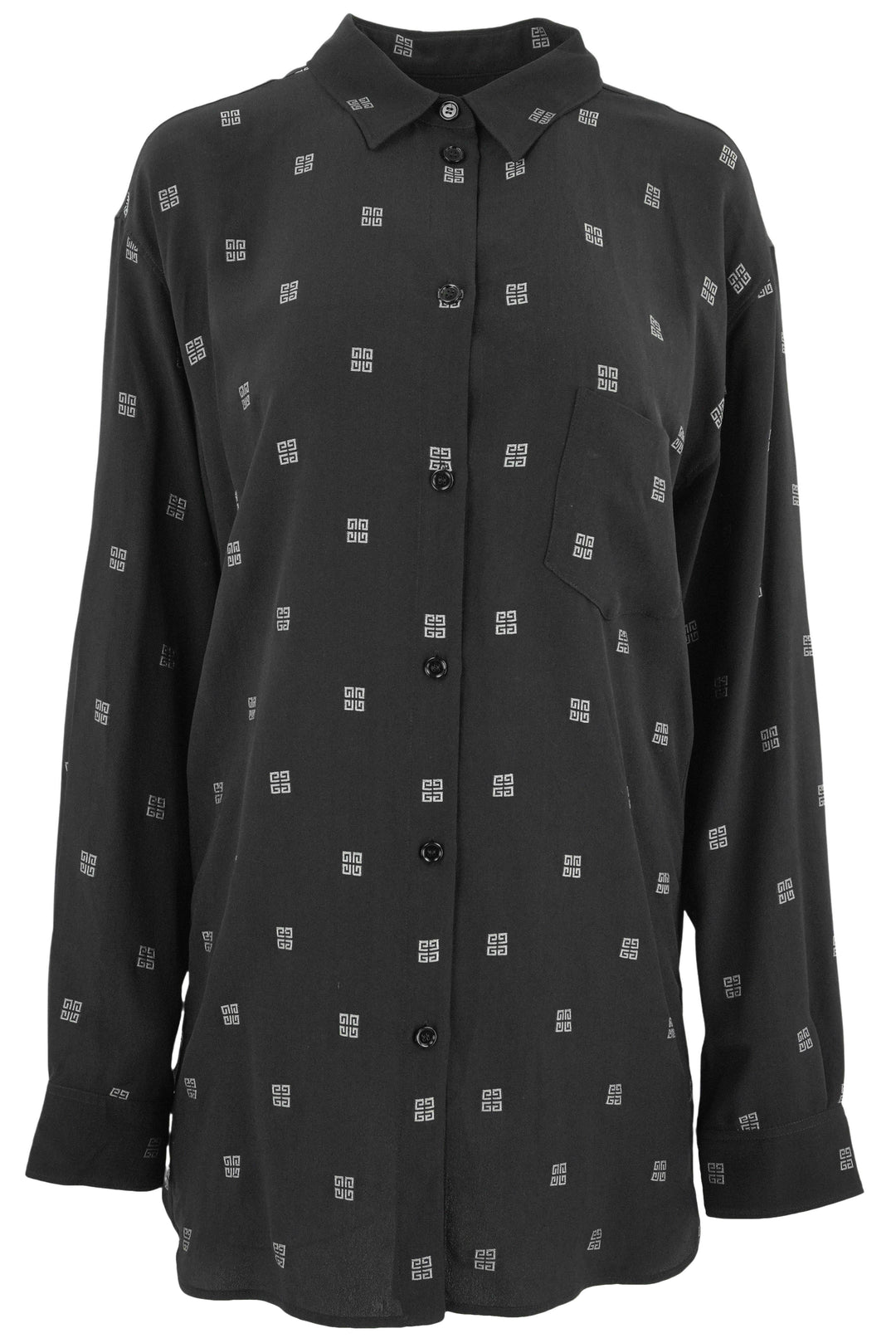 Givenchy Oversized Shirt in Black and Silver - Discounts on Givenchy at UAL