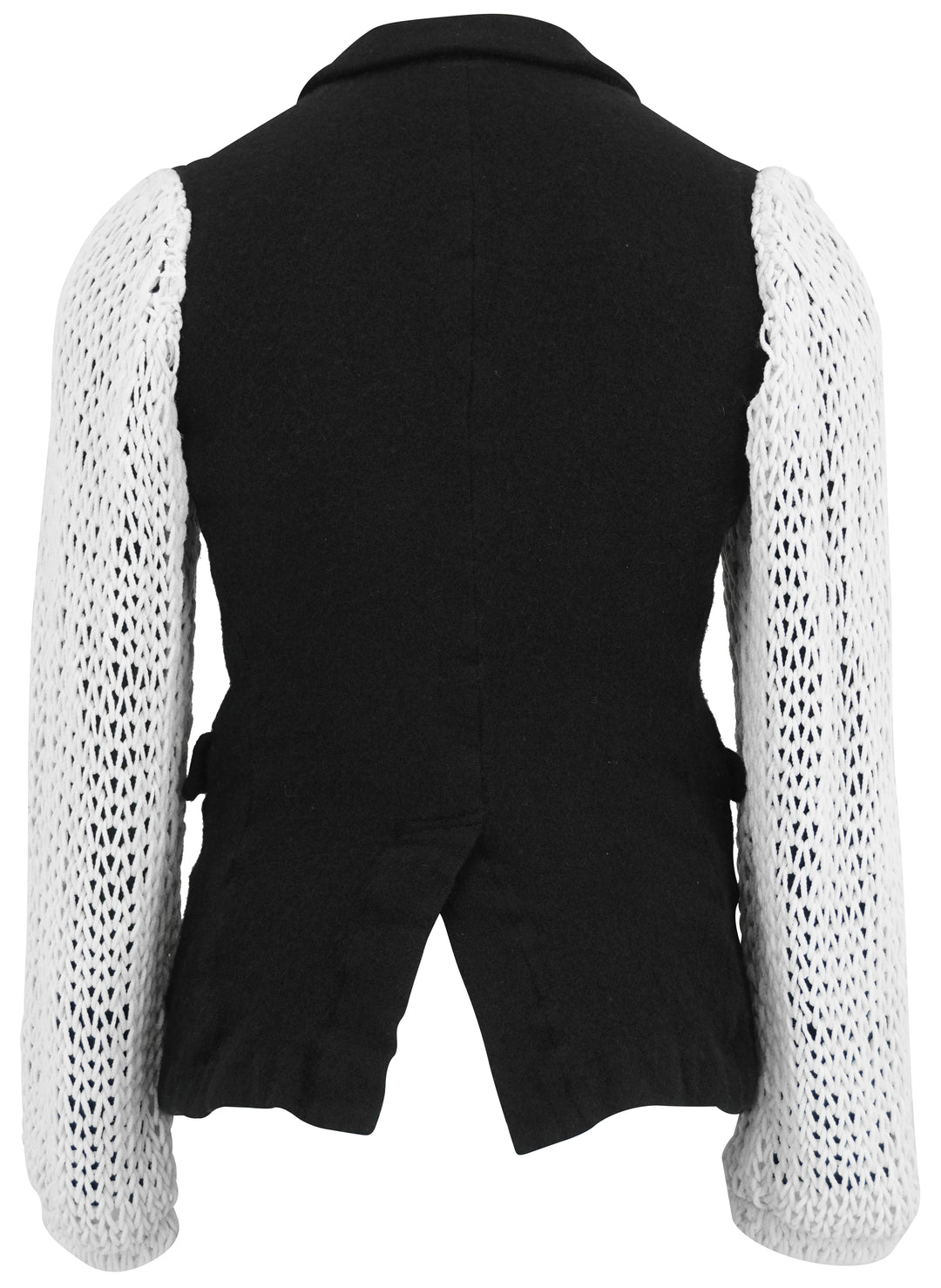Comme des Garçons Knite Sleeve Blazer in Black and White - Discounts on COMME des GARÇONS at UAL