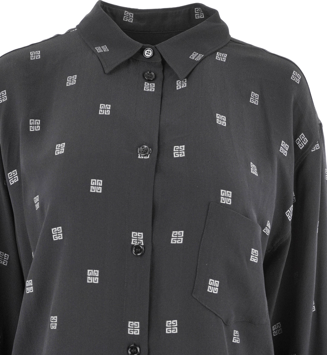 Givenchy Oversized Shirt in Black and Silver - Discounts on Givenchy at UAL