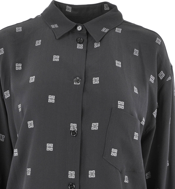 Givenchy Oversized Shirt in Black and Silver - Discounts on Givenchy at UAL