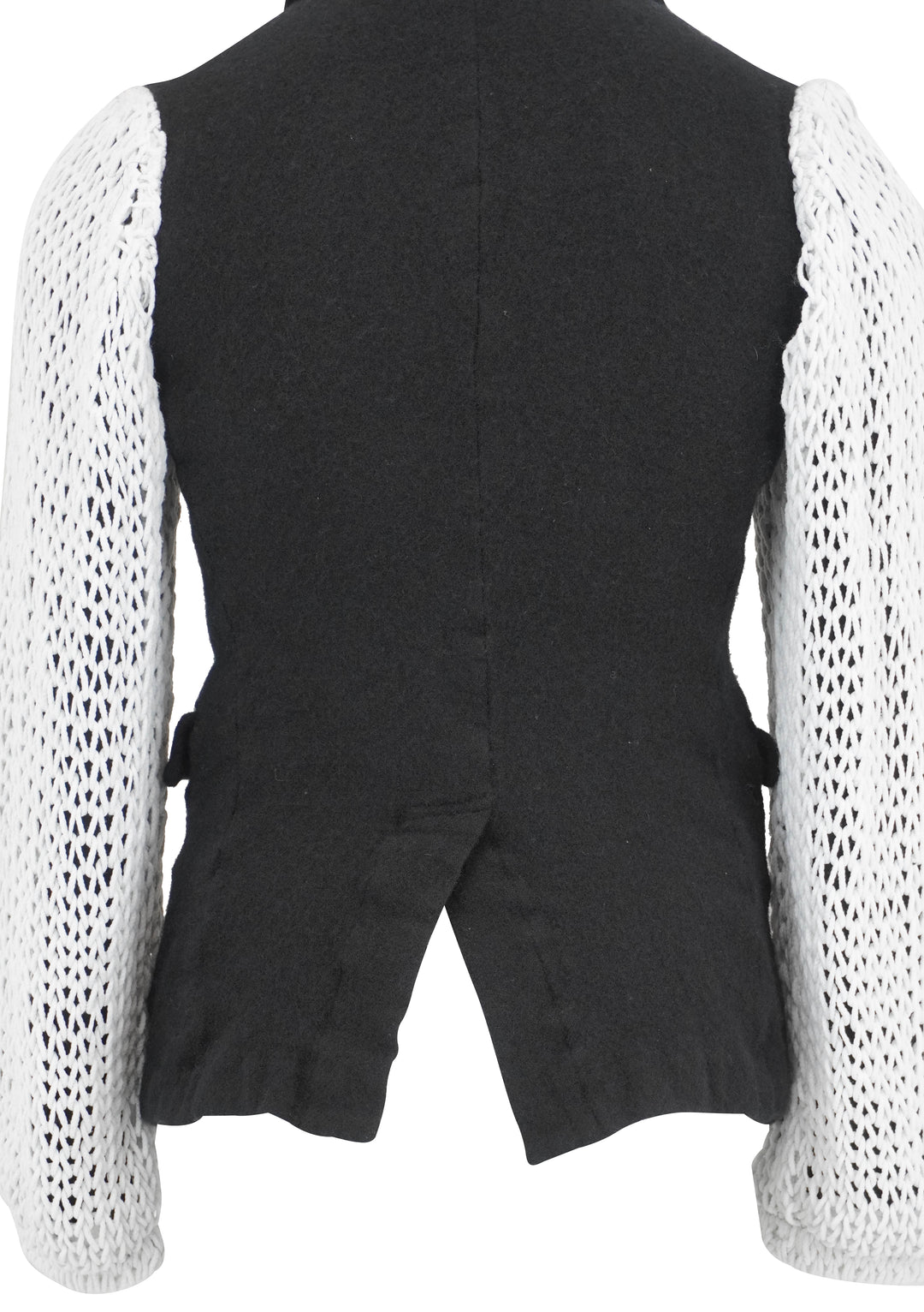 Comme des Garçons Knite Sleeve Blazer in Black and White - Discounts on COMME des GARÇONS at UAL