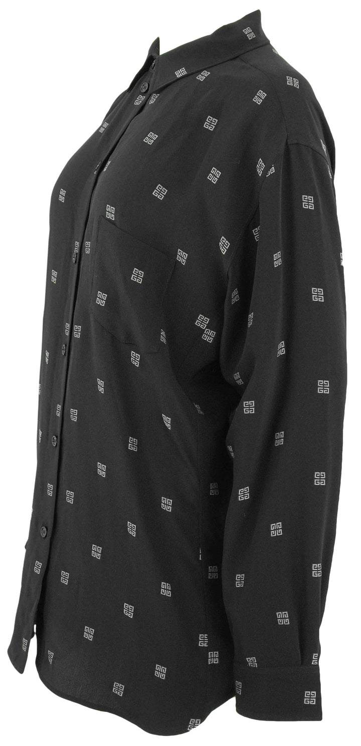 Givenchy Oversized Shirt in Black and Silver - Discounts on Givenchy at UAL