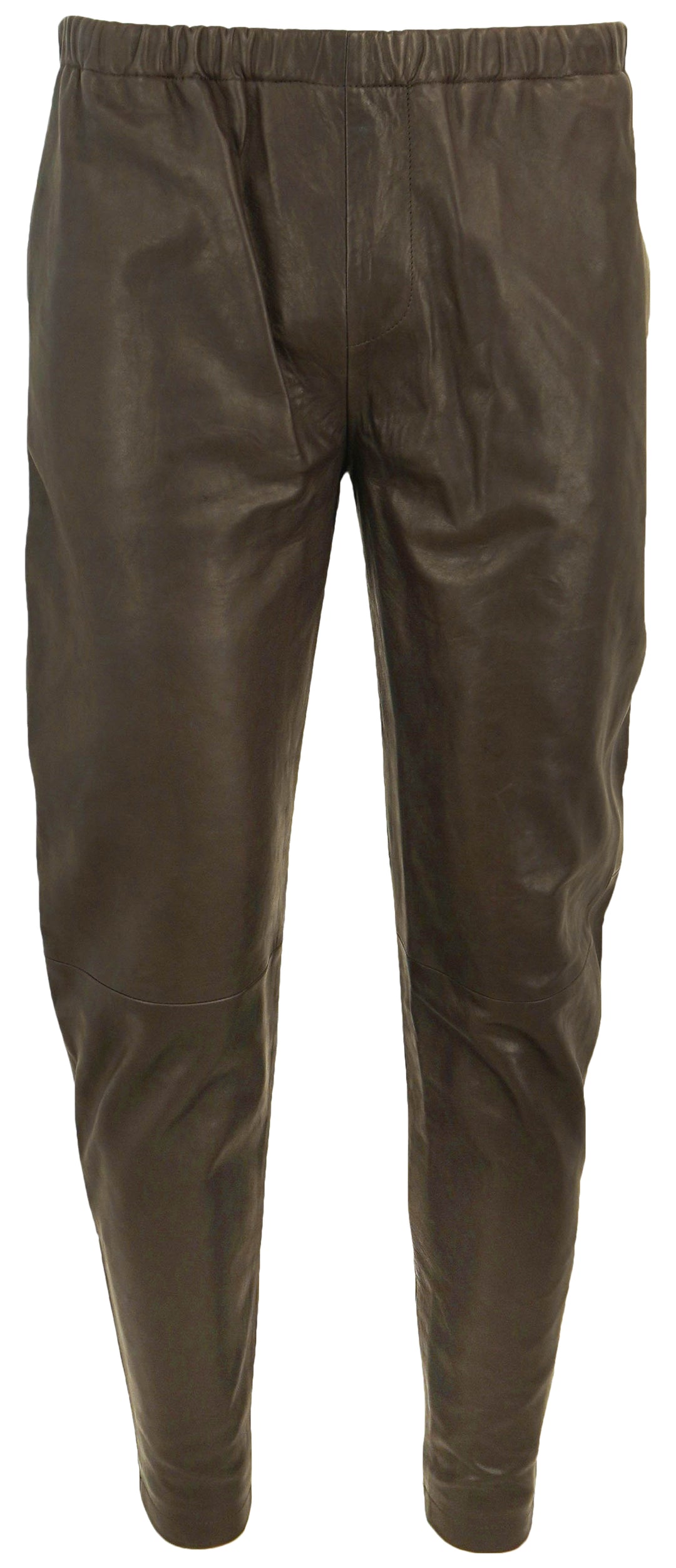 Dries Van Noten Drawstring Leather Pants in Brown - Discounts on Dries Van Noten at UAL