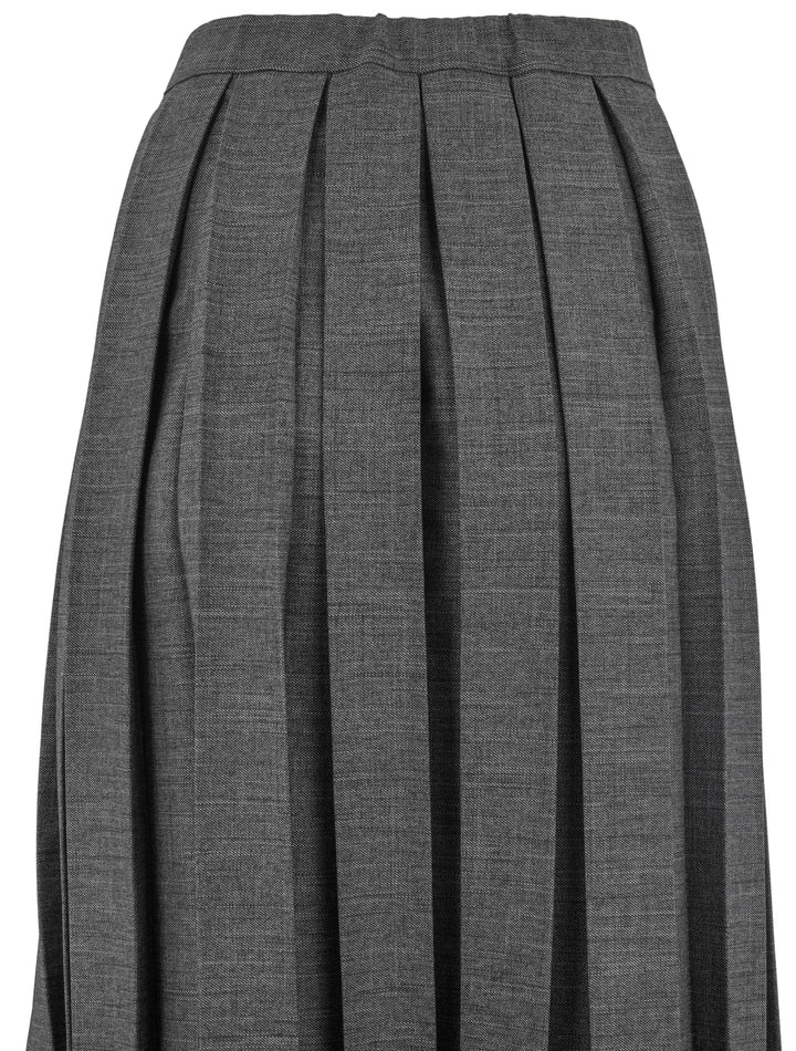 Plan C Pleated Skirt in Melange Black/White - Discounts on PLAN C at UAL