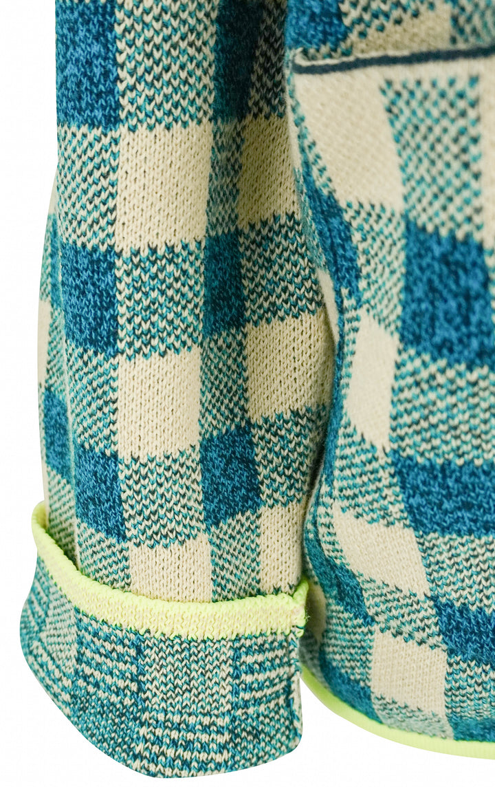 forte_forte Jacquard Gingham Jacket in Peacock - Discounts on Forte_Forte at UAL