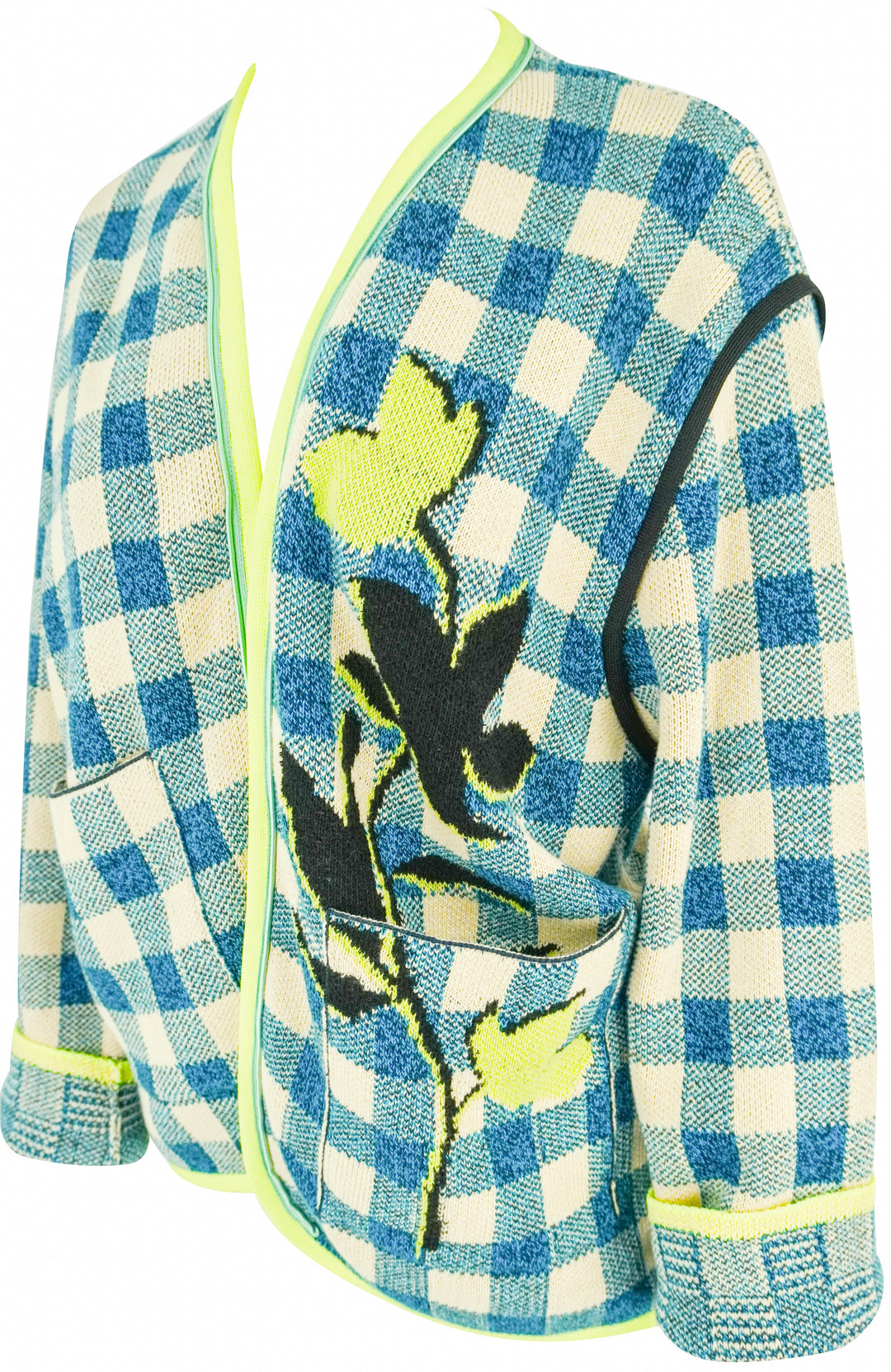 forte_forte Jacquard Gingham Jacket in Peacock - Discounts on Forte_Forte at UAL