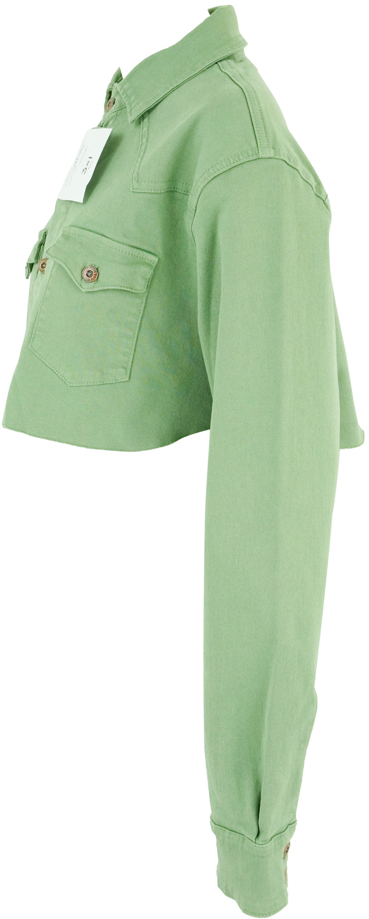 3x1 NYC Stefy Super Crop Shirt in Green - Discounts on 3x1 NYC at UAL