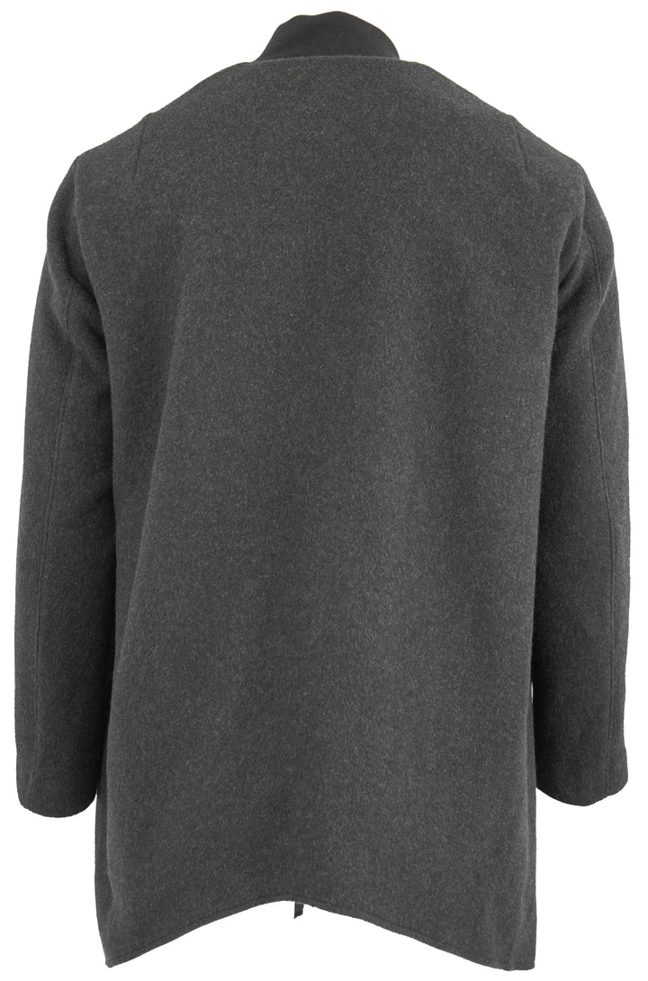 Self Made Word Embroidered Coat in Grey - Discounts on Self Made at UAL