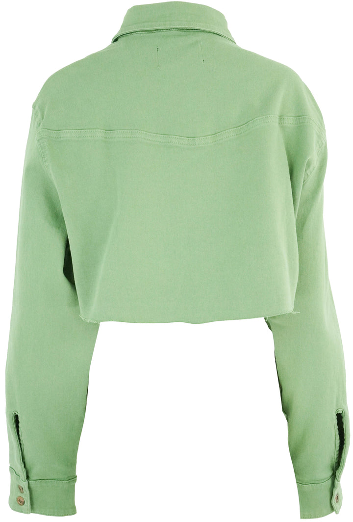 3x1 NYC Stefy Super Crop Shirt in Green - Discounts on 3x1 NYC at UAL