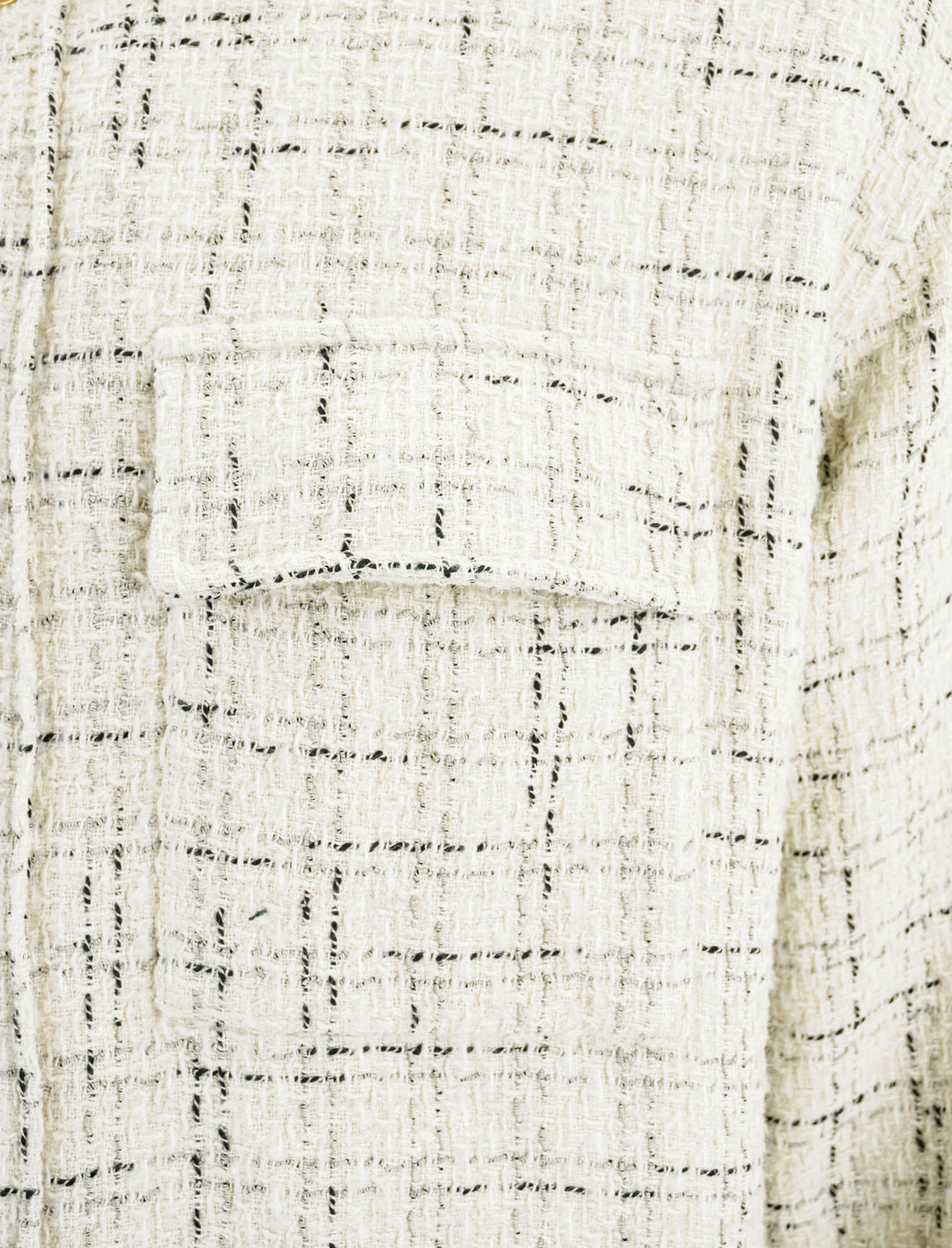 Amiri Tweed Shirt Jacket in Cream and Black - Discounts on Amiri at UAL