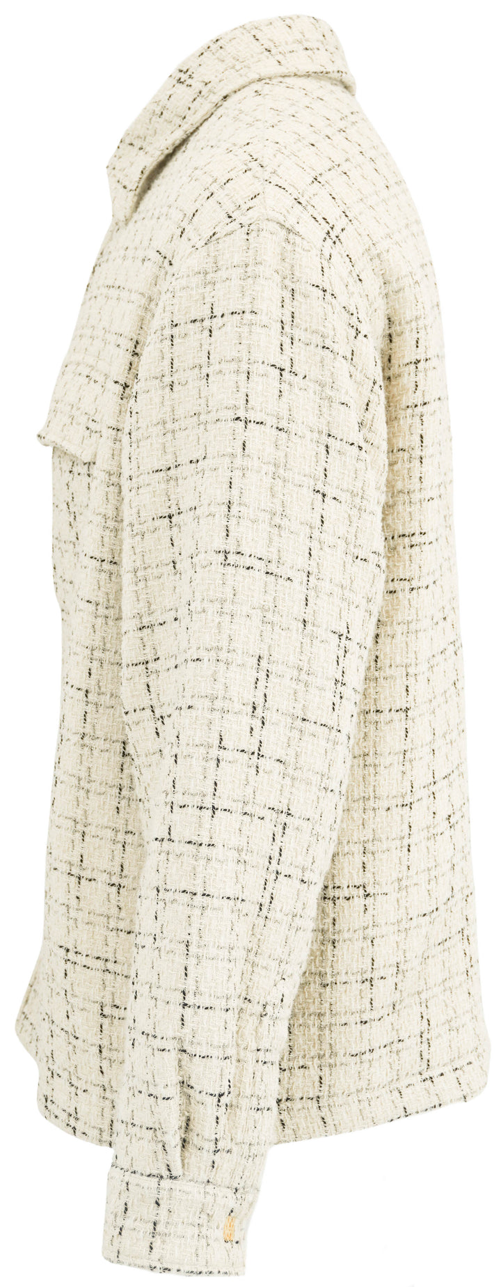 Amiri Tweed Shirt Jacket in Cream and Black - Discounts on Amiri at UAL