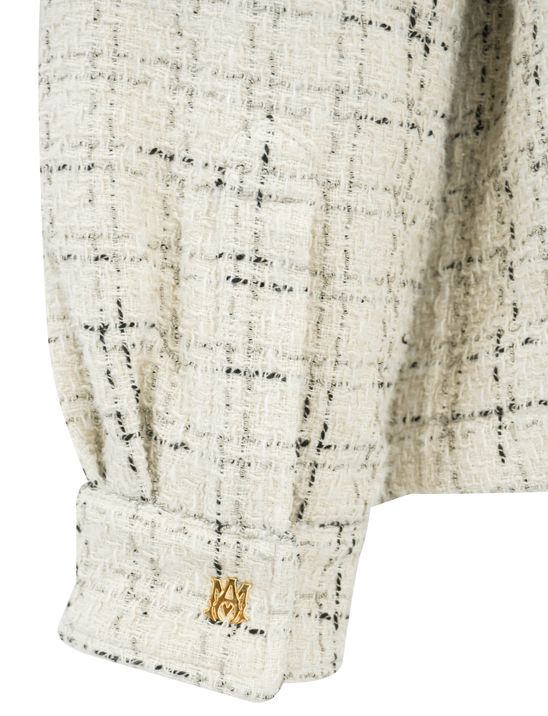 Amiri Tweed Shirt Jacket in Cream and Black - Discounts on Amiri at UAL