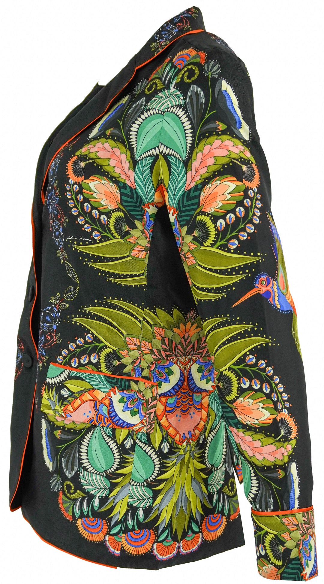 Franco Ferrari Floral Print Jacket in Black Multi - Discounts on Franco Ferrari at UAL