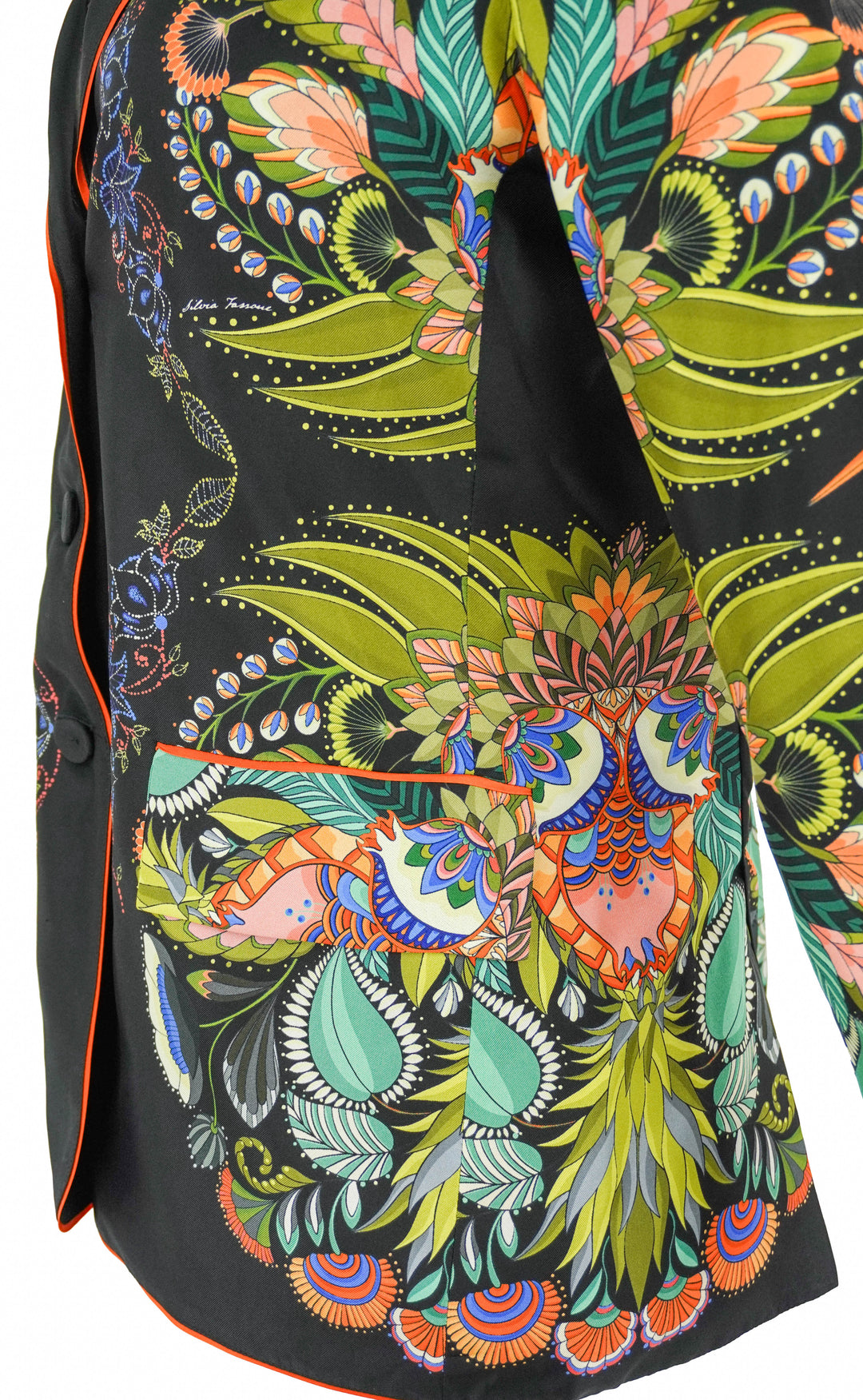 Franco Ferrari Floral Print Jacket in Black Multi - Discounts on Franco Ferrari at UAL