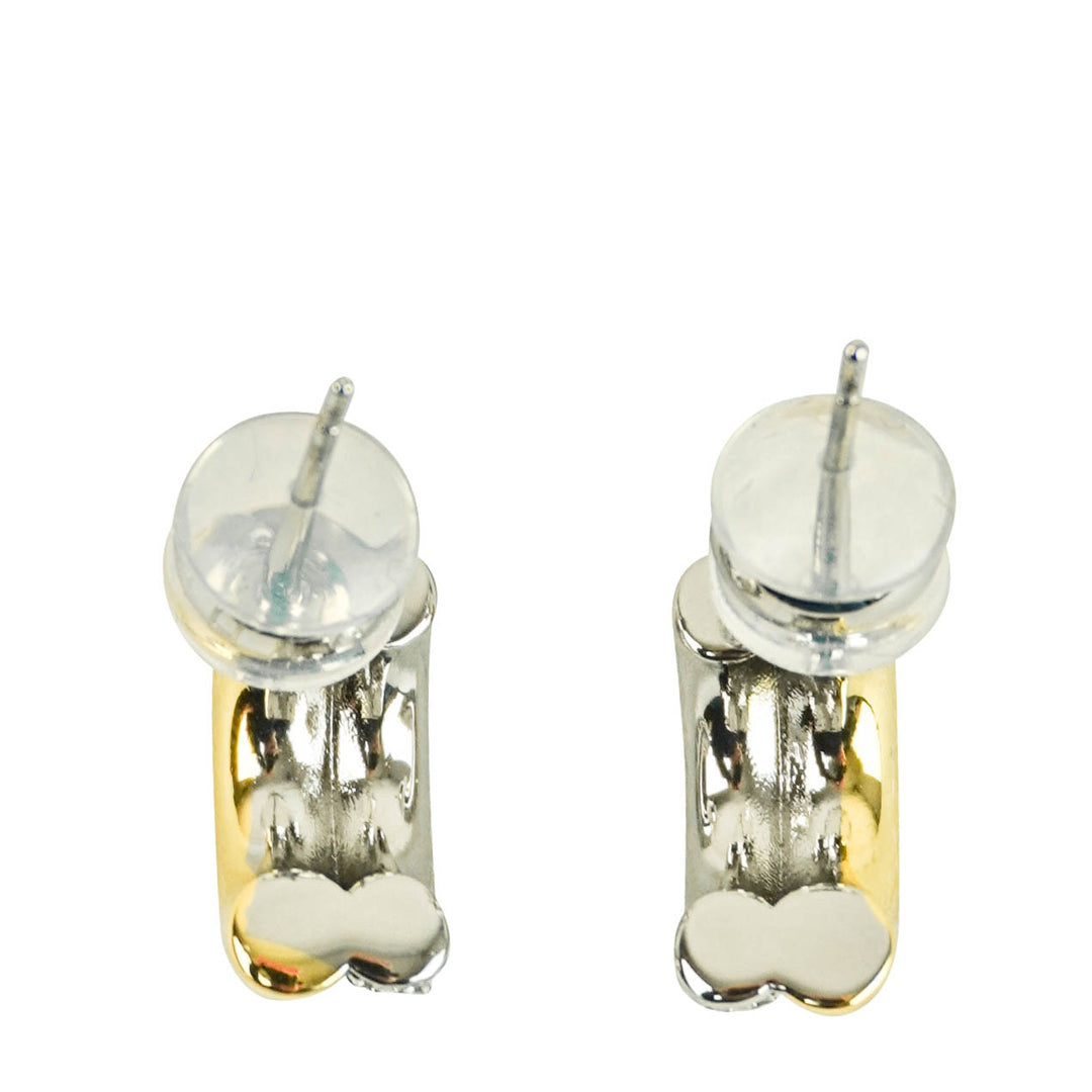 Shashi Gemini Pave Hoop Earrings in Gold/Silver