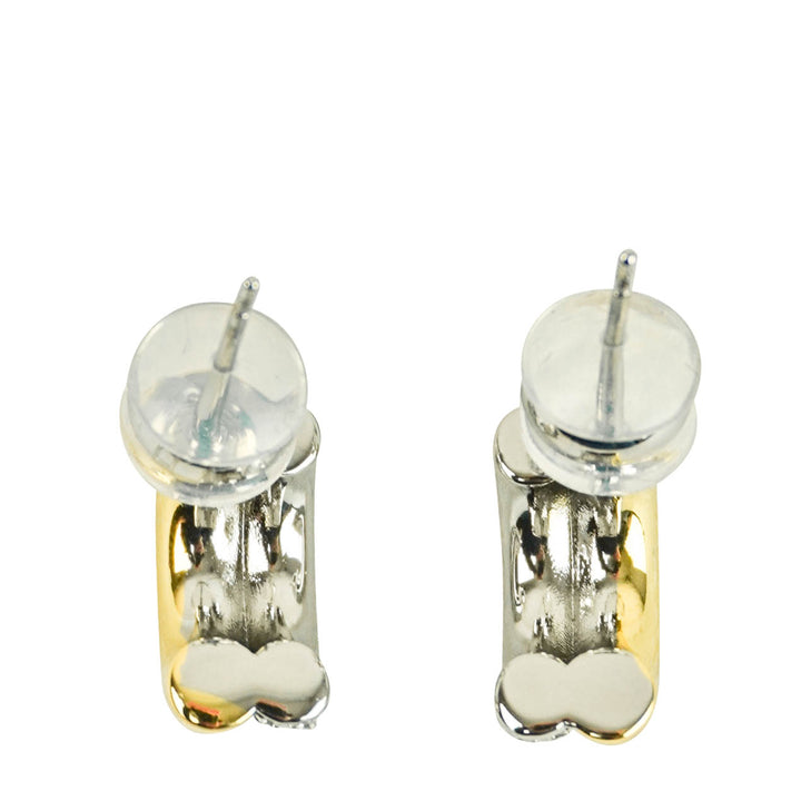 Shashi Gemini Pave Hoop Earrings in Gold/Silver