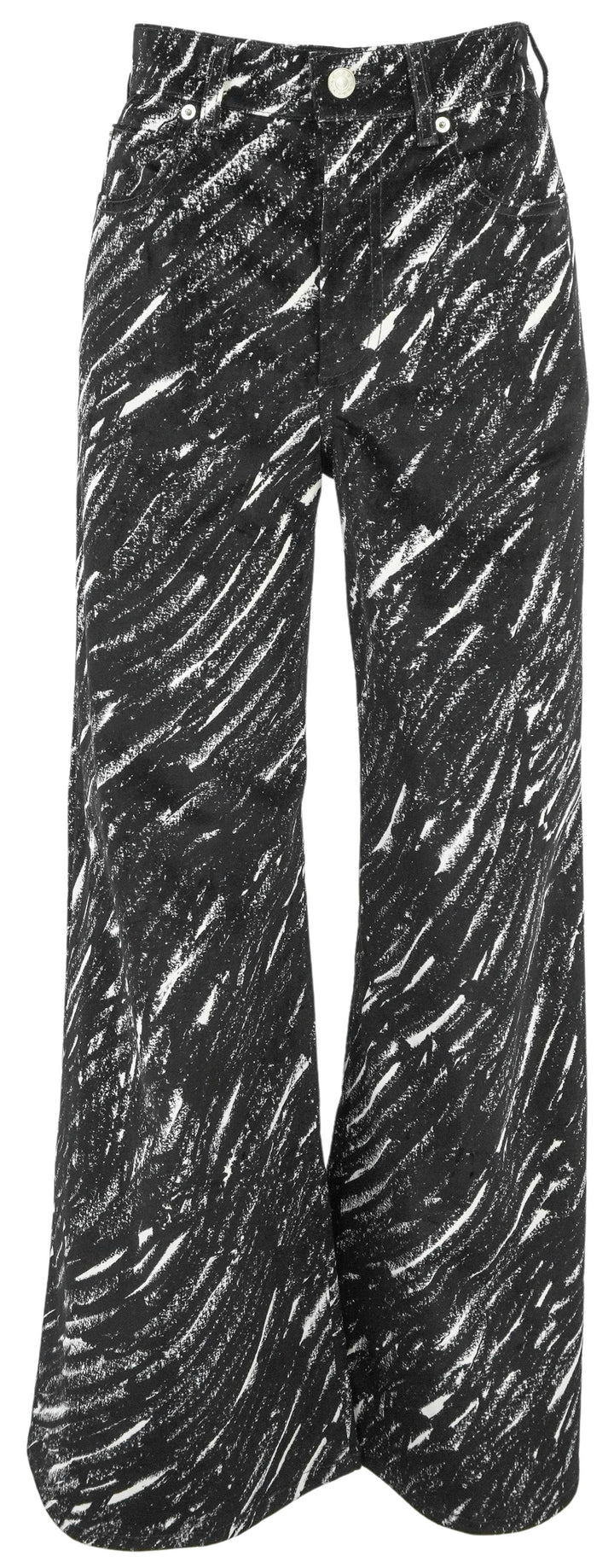Marni Crayon Flock Wide Leg Pants in Black and White - Discounts on Marni at UAL