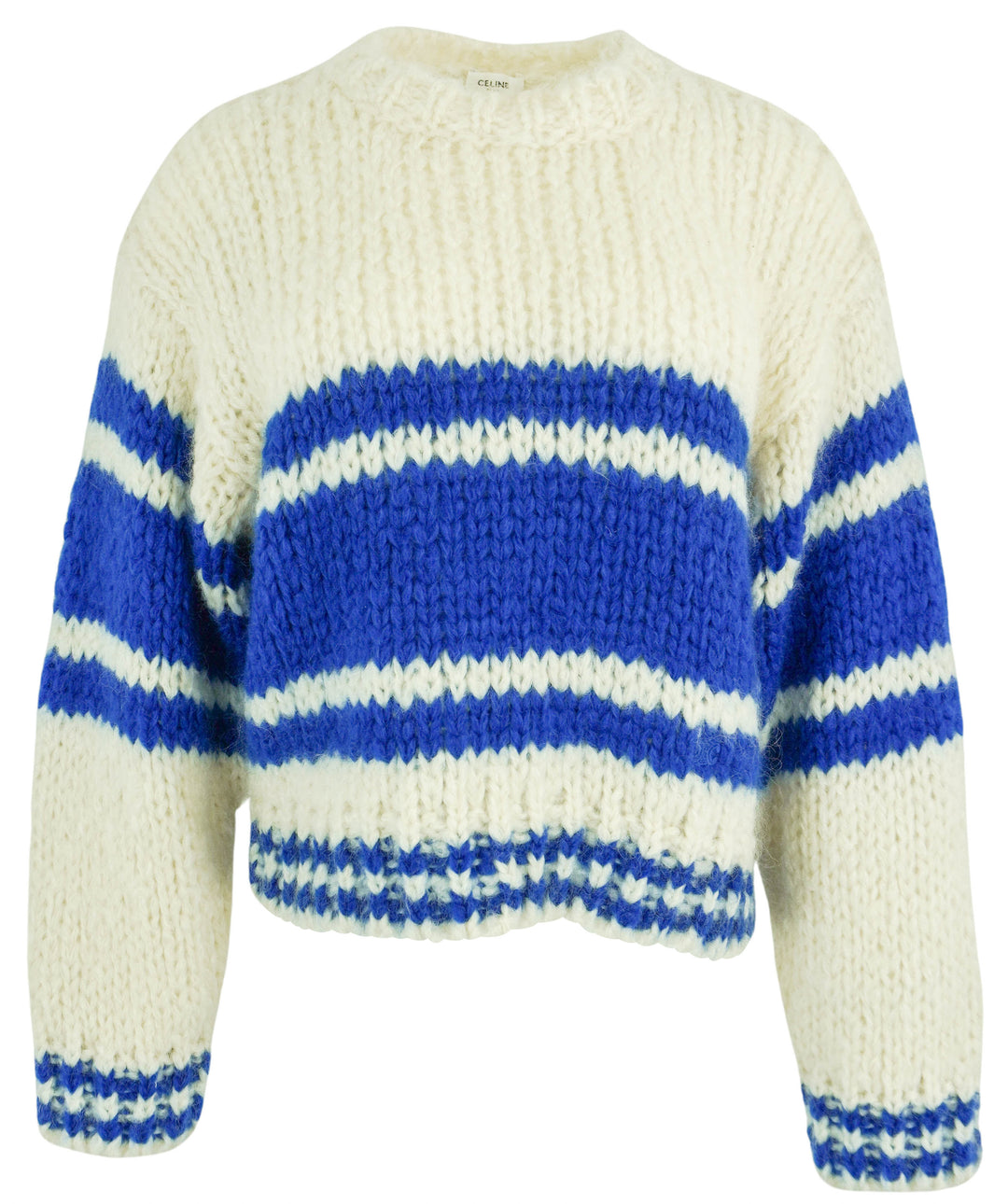 Celine Striped Sweater in Blue and Off White - Discounts on Celine at UAL