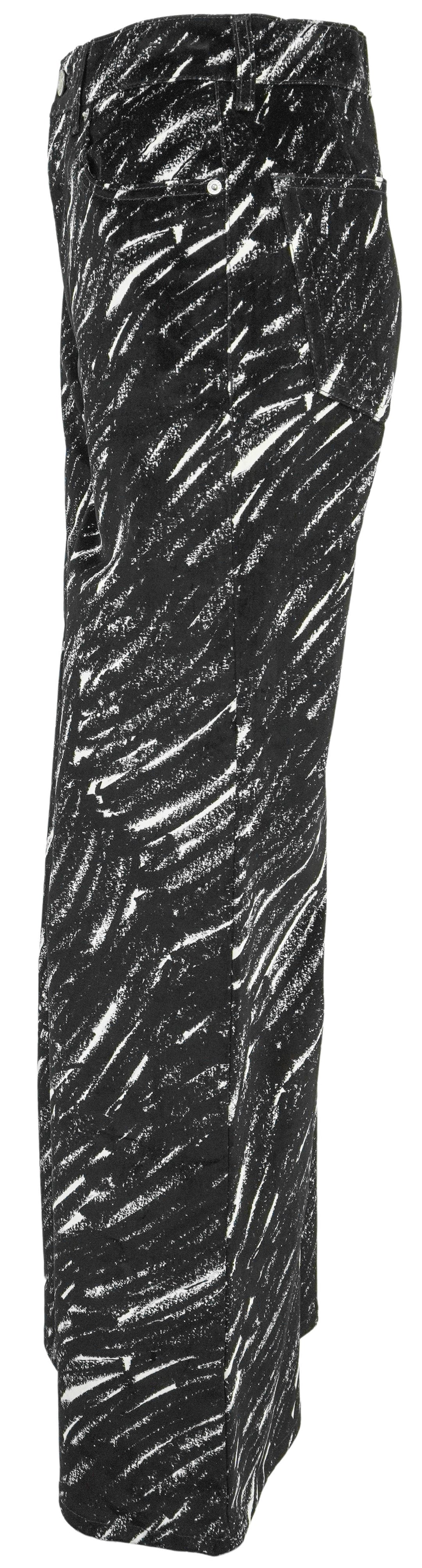Marni Crayon Flock Wide Leg Pants in Black and White - Discounts on Marni at UAL